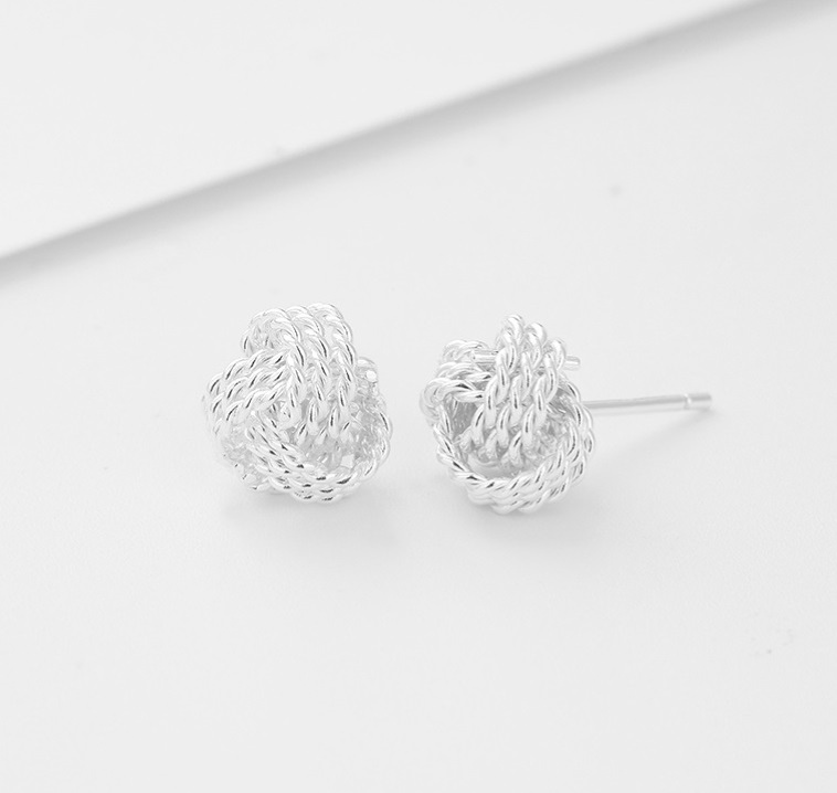 925 Sterling Silver Twisted Stud Earrings